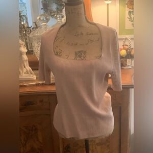 H&M dusty pink sweater top , scoop neck. Lower cut .Size XL , comfy worn twice